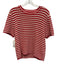J Crew Size M Red & White Print Cotton Horizontal Stripes Knit Short Sleeve Top Red & White Print / M