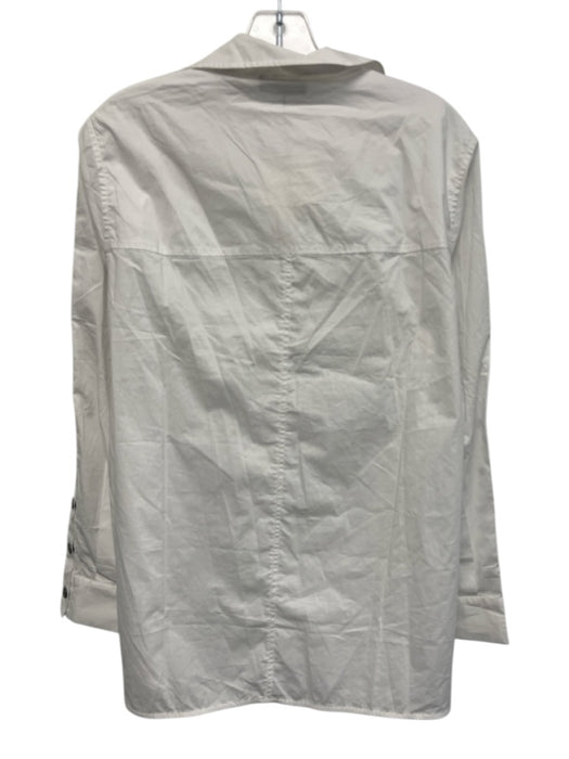 Ruti Size 8 White Cotton Button Collar Long Sleeve Top White / 8