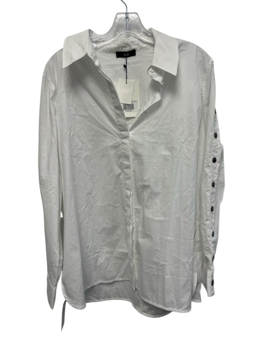 Ruti Size 8 White Cotton Button Collar Long Sleeve Top White / 8