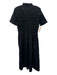 J Crew Size M Black Cotton Smocked Maxi Short Sleeve Collar Dress Black / M