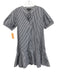 J Crew Size XS Navy Blue & White Cotton Vertical Stripes Short Sleeve Dress Navy Blue & White / XS