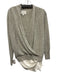 Brochu Walker Size M Gray & White Wool & Cashmere Fabric Block Surplice Sweater Gray & White / M
