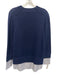 Brochu Walker Size L Navy Blue & White Wool & Cashmere Shirt Hem Sweater Navy Blue & White / L