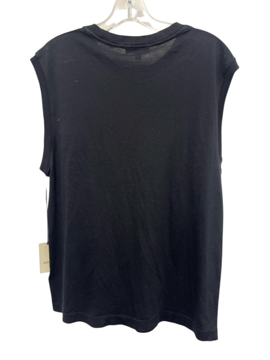 Agolde Size S Black Cotton Round Neck Sleeveless Tank Top Black / S