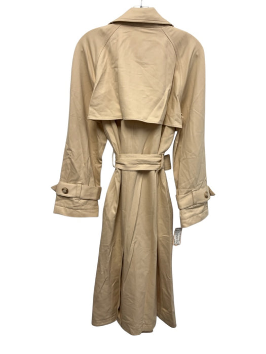Sezane Size S / 38 Light Beige Viscose & Cotton Double Breast Sash Trench Coat Light Beige / S / 38