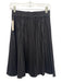 J Crew Size XS Black Cotton Accordion Pleats Knee Length Elastic Waist Skirt Black / XS