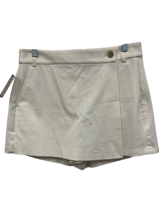 J Crew Size 4 White Cotton Blend Loops Skort Skirt Flap Over Shorts White / 4