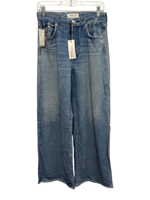 Rag & Bone Size 27 Light Wash Cotton Faux Denim High Rise Wide Leg Jeans Light Wash / 27
