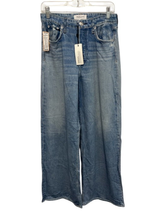 Rag & Bone Size 27 Light Wash Cotton Faux Denim High Rise Wide Leg Jeans Light Wash / 27