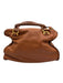 Chloe Brown Grained Leather Brass Hardware Rolled Handles Zip Top Bag Brown / L