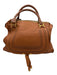 Chloe Brown Grained Leather Brass Hardware Rolled Handles Zip Top Bag Brown / L