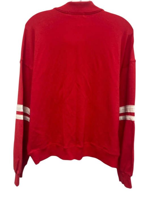 Daydreamer Size L / M Red & White Cotton Quarter Zip Side Stripe Skirt Set Red & White / L / M