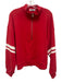 Daydreamer Size L / M Red & White Cotton Quarter Zip Side Stripe Skirt Set Red & White / L / M