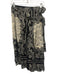 J Crew Size S/4 Black & Cream Viscose Wrap Skirt Paisley Floral Print Skirt Set Black & Cream / S/4