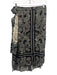 J Crew Size S/4 Black & Cream Viscose Wrap Skirt Paisley Floral Print Skirt Set Black & Cream / S/4