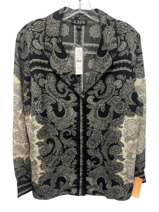 J Crew Size S/4 Black & Cream Viscose Wrap Skirt Paisley Floral Print Skirt Set Black & Cream / S/4