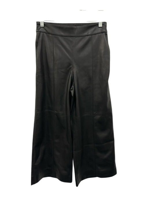 Brochu Walker Size S Black Polyurethane Faux Leather Wide Leg Pockets Crop Pants Black / S