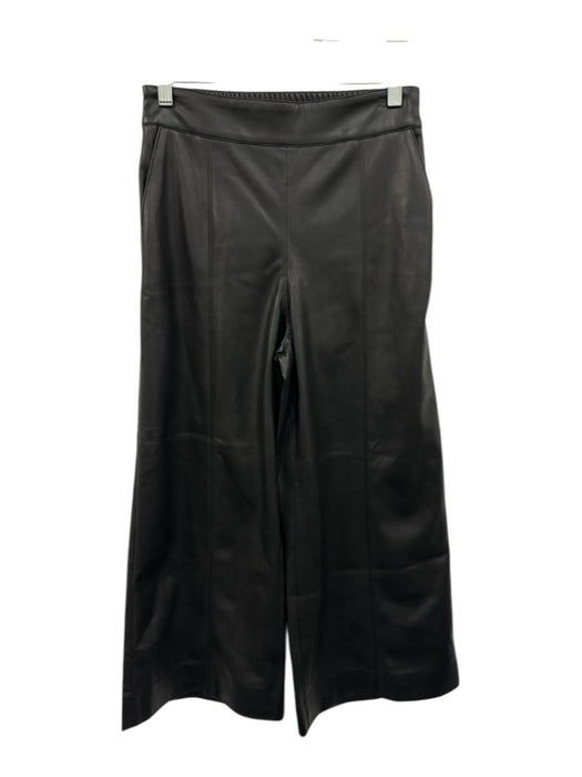 Brochu Walker Size S Black Polyurethane Faux Leather Wide Leg Pockets Crop Pants Black / S