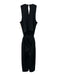 Spanx Size S Black Polyester Open Back Ribbed Drawstring Wide Leg Jumpsuit Black / S