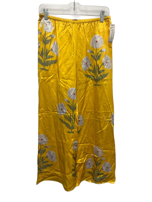J Crew Size S Yellow, White, Green Viscose Blend Elastic Waist Floral Pants Yellow, White, Green / S
