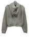 J Crew Size M Ivory White Cotton Hood Long Sleeve Crop Sweatshirt Jacket Ivory White / M