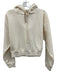 J Crew Size M Ivory White Cotton Hood Long Sleeve Crop Sweatshirt Jacket Ivory White / M