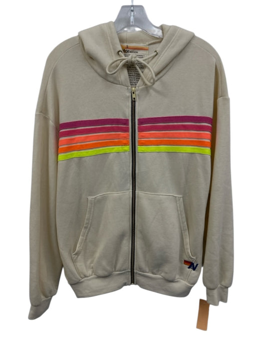 Aviator Nation Size S Cream, Pink, Yellow Cotton & Polyester Hood Jacket Cream, Pink, Yellow / S