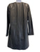 Vince Size S Black Lamb leather Long Sleeve Zip Front Knee Length Coat Black / S