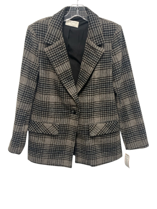 Z Supply Size S Brown, Black, Cream Polyester Blend Plaid One Button Jacket Brown, Black, Cream / S
