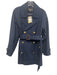 J Crew Size XS Navy Blue Cotton Gold Buttons Trench Long Sleeve Jacket Navy Blue / XS