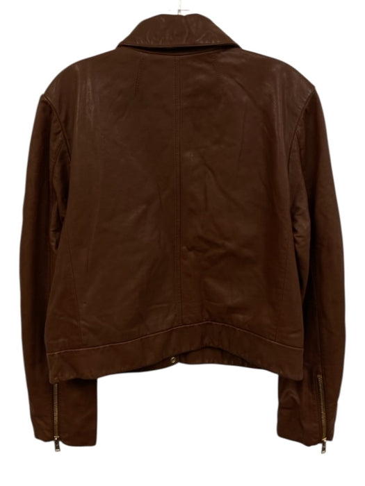 J Crew Collection Size 6 Brown Lamb leather Snaps Front Pocket Jacket Brown / 6