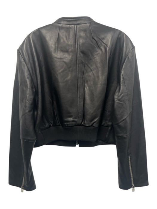 J Crew Collection Size M Black Lamb leather Front Pocket Long Sleeve Jacket Black / M