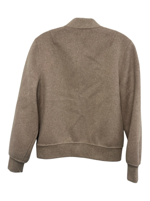 Quince Size M Taupe Gray Wool Front Zip Bomber Long Sleeve Vest Taupe Gray / M