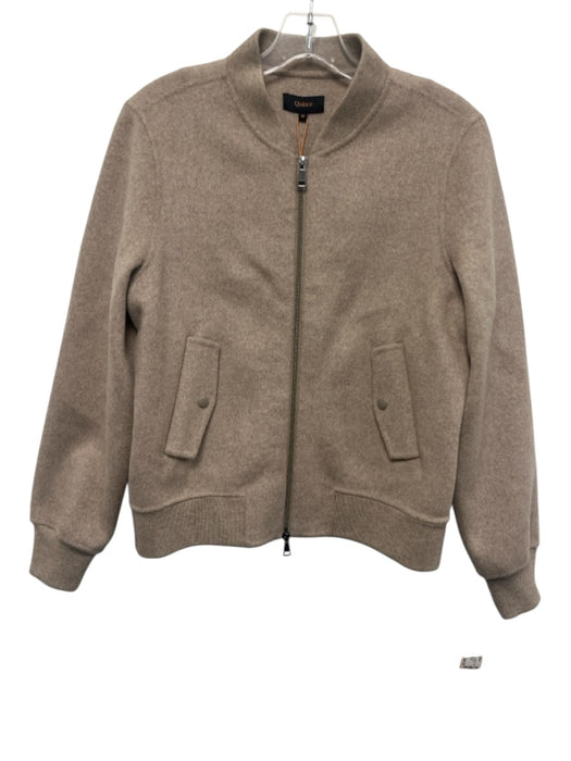 Quince Size M Taupe Gray Wool Front Zip Bomber Long Sleeve Vest Taupe Gray / M