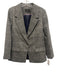 J Crew Size 8 Gray & Black Print Wool One Button Houndstooth Long Sleeve Jacket Gray & Black Print / 8