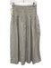 Madewell Size S Cream & Gray Cotton Seersucker Stripe Smocked Waist Midi Skirt Cream & Gray / S