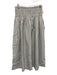 Madewell Size S Cream & Gray Cotton Seersucker Stripe Smocked Waist Midi Skirt Cream & Gray / S