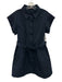 Tuckernuck Size S Navy Blue Polyester Blend Button Down Collar Belt Incl. Dress Navy Blue / S