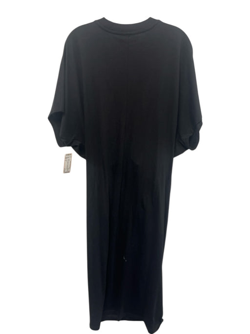 Closed Size M Black Cotton Blend Dolman Drop Short Sleeve Sash Incl. Midi Dress Black / M