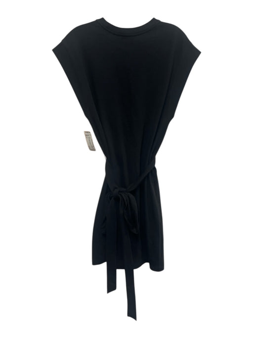 Vince Size S Black Cotton Cap Sleeve Sash Incl. Knee Length Dress Black / S