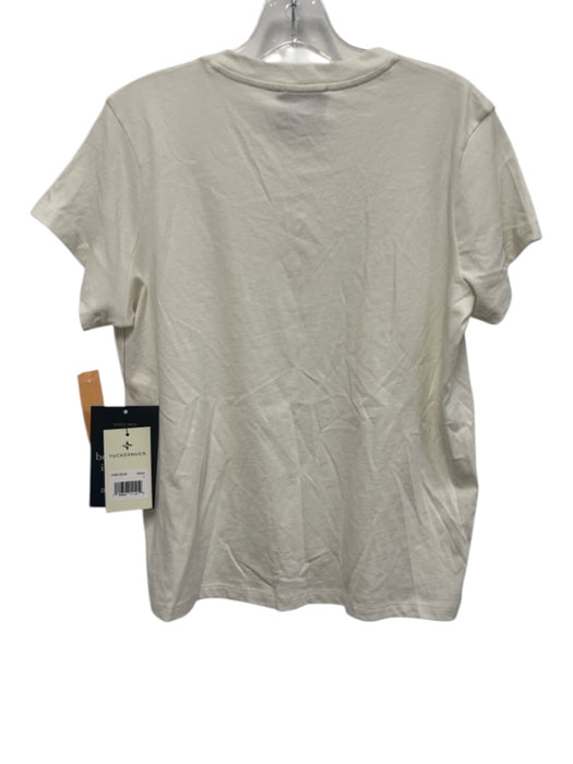Tuckernuck Size L Cream Cotton Short Sleeve T Shirt Top Cream / L