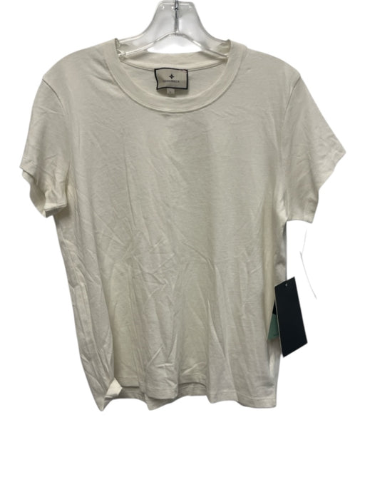 Tuckernuck Size L Cream Cotton Short Sleeve T Shirt Top Cream / L
