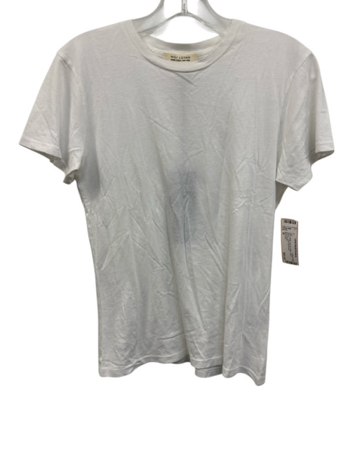 Nili Lotan Size M White Supima Cotton Short Sleeve T Shirt Top White / M