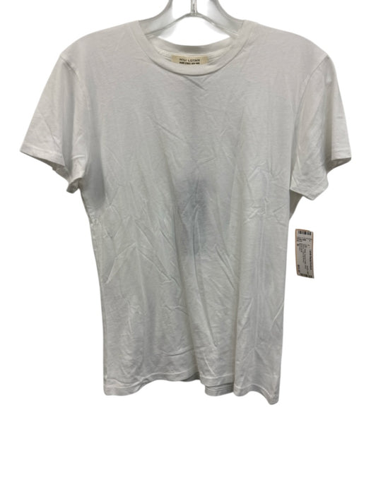 Nili Lotan Size M White Supima Cotton Short Sleeve T Shirt Top White / M