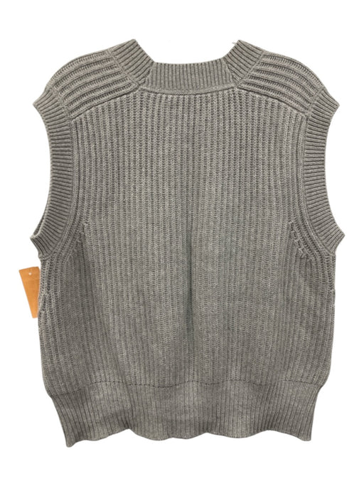 Brochu Walker Size M Light Gray Cotton Ribbed Sleeveless Pullover Vest Sweater Light Gray / M