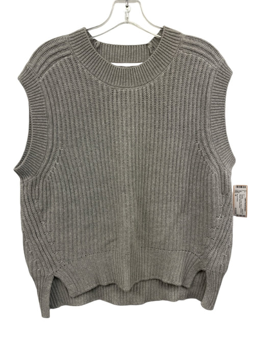 Brochu Walker Size M Light Gray Cotton Ribbed Sleeveless Pullover Vest Sweater Light Gray / M