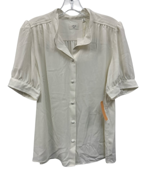 Wilfred Size M Cream White Polyester Button Down Short Sleeve Top Cream White / M