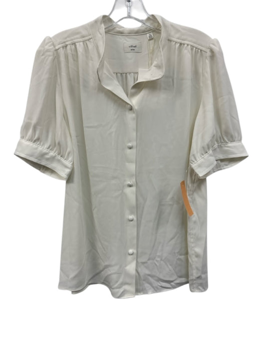 Wilfred Size M Cream White Polyester Button Down Short Sleeve Top Cream White / M