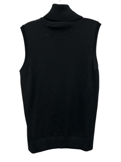 Elie Tahari Size M Black Merino Wool & Silk Sleeveless Turtleneck Top Black / M