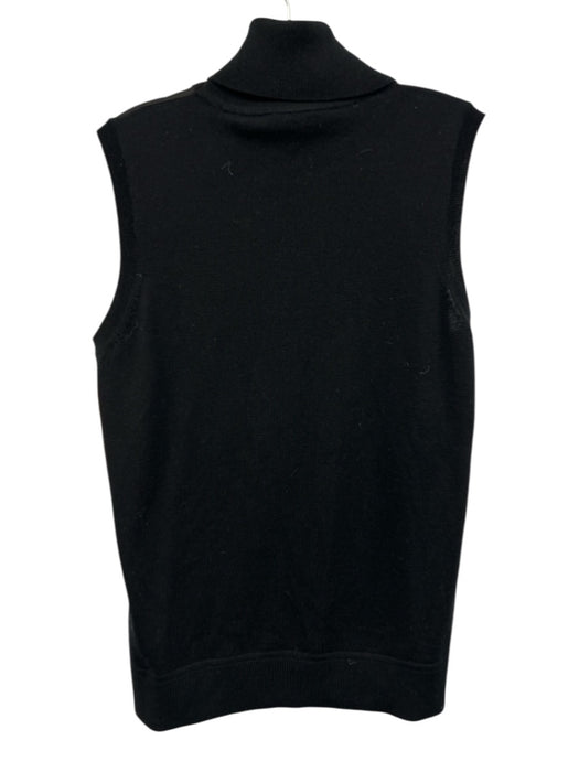 Elie Tahari Size M Black Merino Wool & Silk Sleeveless Turtleneck Top Black / M